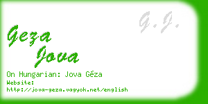 geza jova business card