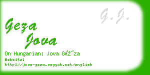 geza jova business card